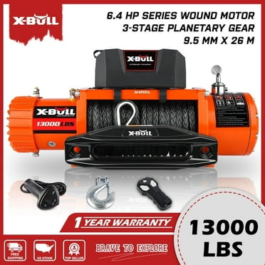X-BULL 13000LB Winch 12V Electric Winch with Synthetic Rope Wireless Remote for Truck Jeep Off Road