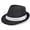 Black, variant on Gustave Straw Trilby Fedora Hat for Men Women Short Brim Panama Sun Hat Summer Breathable Beach Hat - Beige