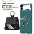 thumbnail image 5 of for Samsung Galaxy Z Flip 3 Case with Ring Holder, Luxury Leather All-Inclusive Camera Lens Anti-Drop Protective Case with Metal Kickstand for Galaxy Z Flip 3-Black, 5 of 5