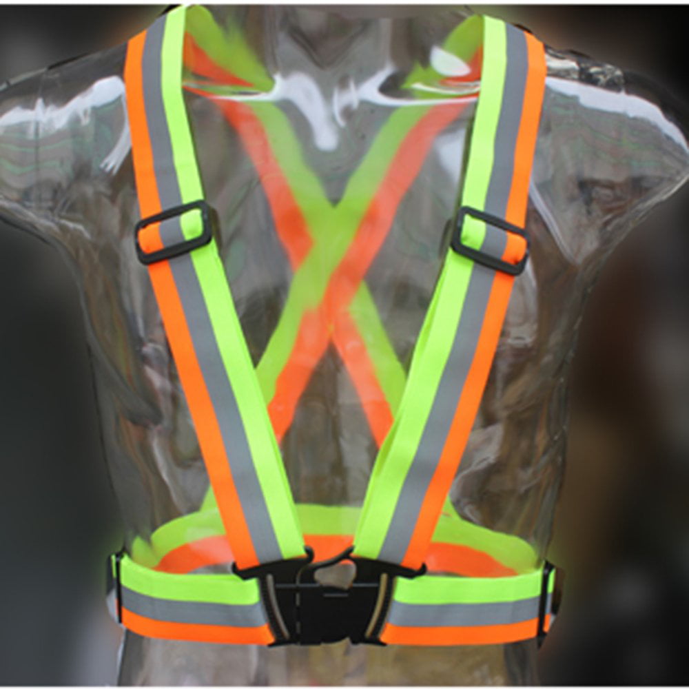 Adjustable Reflective Safety Security High Visibility Vest Gear Stripes Jacket S 