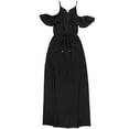 thumbnail image 1 of Bar III Maxi vestido con hombros descubiertos para mujer, negro, XS, 1 of 2