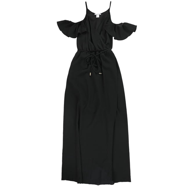 Bar III Maxi vestido con hombros descubiertos para mujer, negro, XS