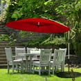 thumbnail image 2 of Patiojoy 10 FT Patio Offset Hanging Market Umbrella Cantilever Outdoor Umbrella w/Crank & Cross Base Burgundy, 2 of 5