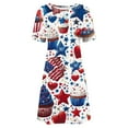 thumbnail image 4 of Cagogo Women's Summer 4th of July Midi Sun Dress Under $10 Casual Fourth of July Patriotic Short Sleeve Curvy Dresses American Flag Bohemian Black Shirt Dresses, 4 of 5