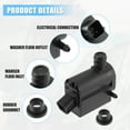 thumbnail image 3 of Bomba de limpiaparabrisas para Hyundai Accent para Kia Rio - Pack de 2 Negro, 3 of 6