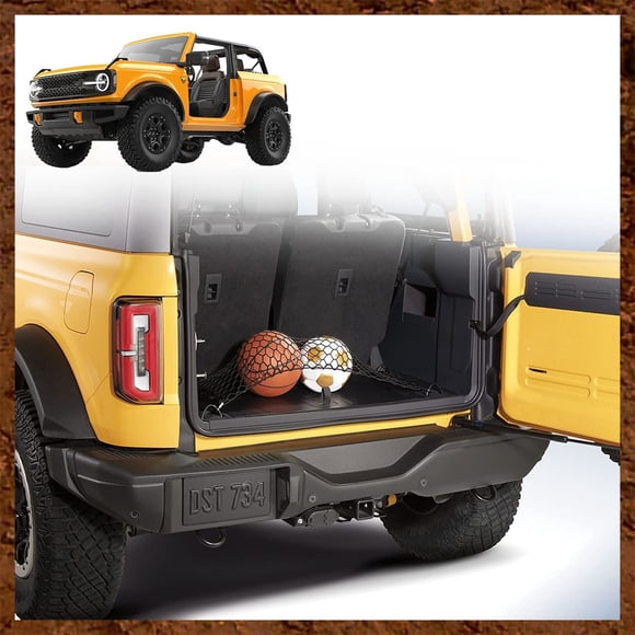 Muslogy for Ford Bronco Cargo Mesh Net Accessories, 4 Door and 2 Door Stretchable Trunk Organizer Cargo Net Elastic