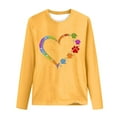 thumbnail image 4 of RYDCOT Women Love Heart Dog Paw Print T Shirt Valentine's Day Tee Shirts Casual Lover Gift Long Sleeve Crew Neck Tunic Tops for Spring Fall Sale or Clearance, 4 of 5