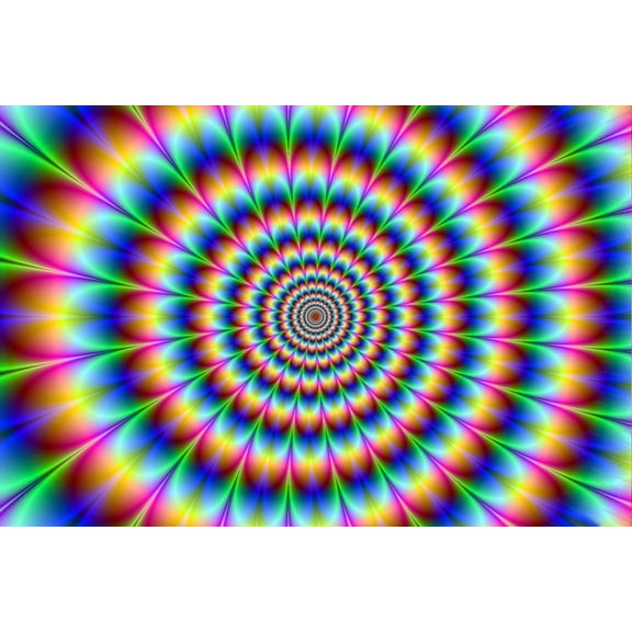 Trippy Stoner. Photographic Print Poster Optical Illusion Psychedelic Colors - Art Print
