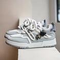 thumbnail image 5 of All-Season Casual Walking Shoes for Skateboarding, Gym, Casual Attire - Breat ,Black & White Faux Cover Upper with Cushioned Rubber Sole, Round Toe & Arch Support Men'S Low-Top Skateboard Sneakers -, 5 of 9