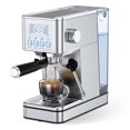 thumbnail image 1 of Máquina de café espresso LERTIN 20 bar con espumador de leche 1.7 L plateada, 1 of 6