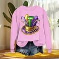 thumbnail image 4 of Xuyuer Women's Carnival Printed Long Sleeved Round Neck Mardi Gras Sweatshirt Carnival Outfits Women Carnival Sweatshirts Fat Tuesday Fashionable Pullover Tops, 4 of 6