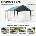 thumbnail image 2 of Kimunuk Canopy Replacement Cover, 12' x 20' Outdoor Portable Carport Replacement Canopy with Ball Bungees for Car Garage Shelter Tent Party Tent, Sky Blue ,Frame is Not Included, 2 of 6
