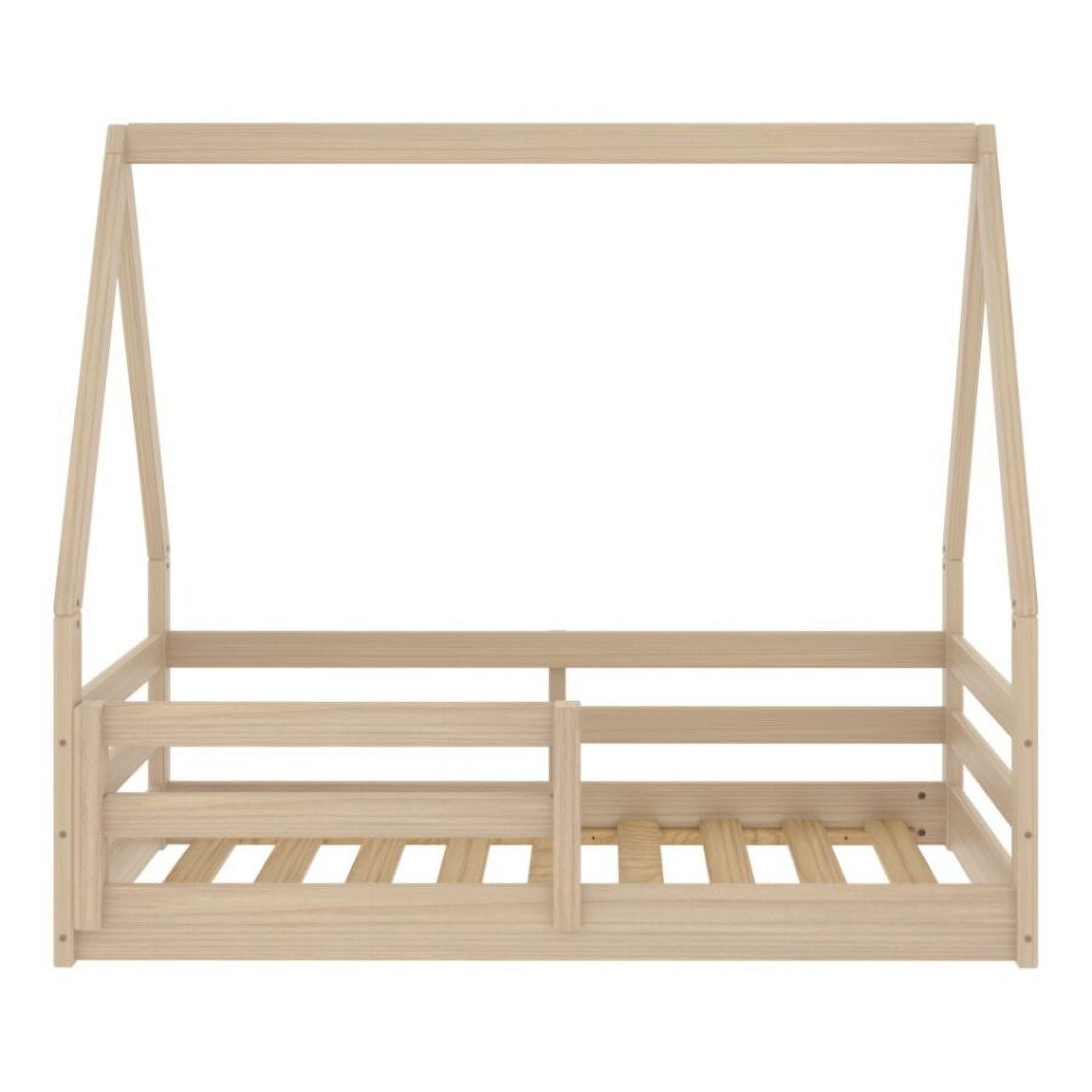 From the Tree Furniture Wooden Toddler House Bed with Slats, Solid Pine Wood