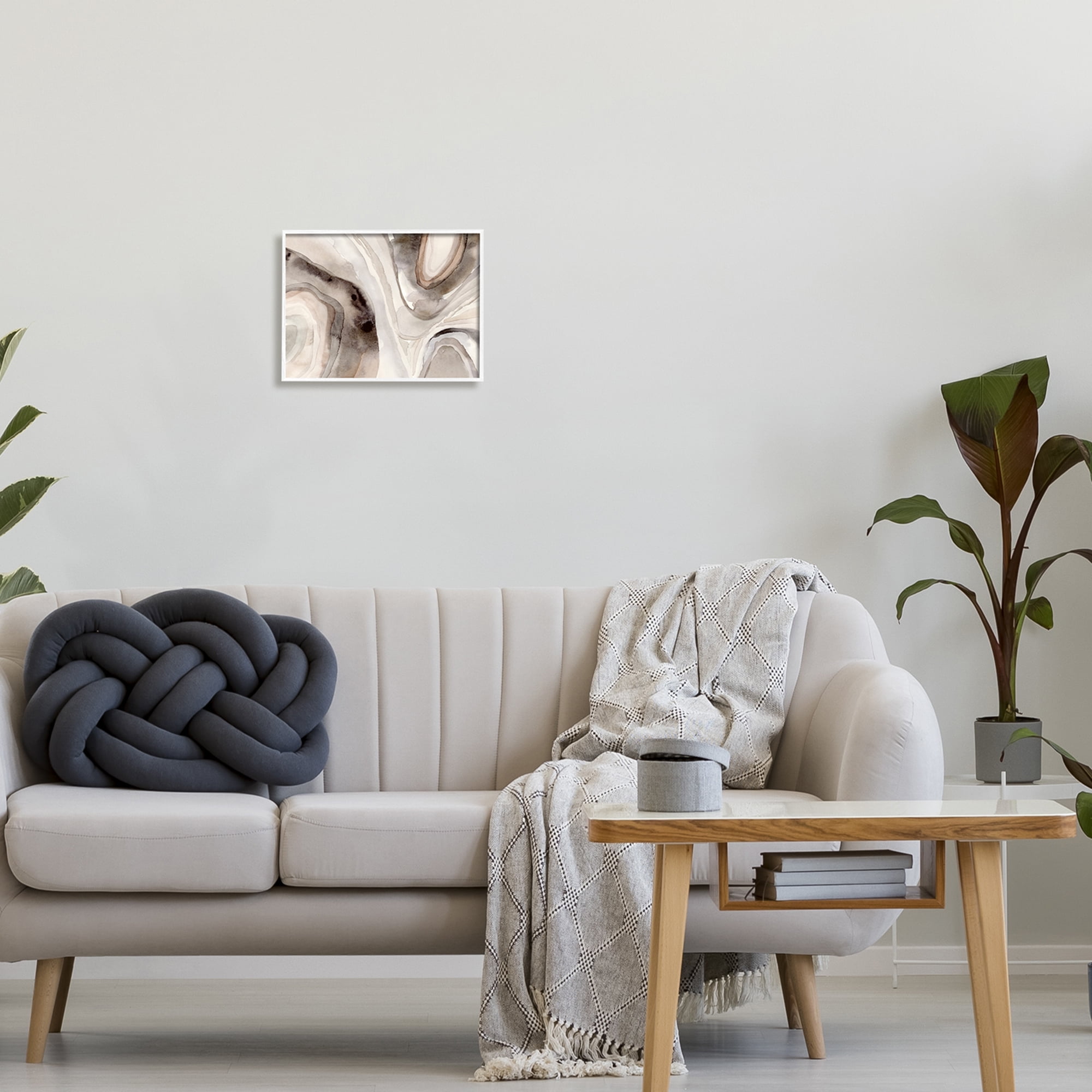 Stupell Industries Abstract Geode Watercolor Abstract Painting White Framed Art Print Wall Art, 14 x 11