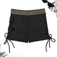 thumbnail image 6 of UJNDER Swim Shorts High Waist Print with Adjustable Side Ties for A Custom Fit Beach Wear Bikini Bottoms for Women Black_002 XXL, 6 of 9