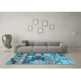 thumbnail image 3 of Ahgly Company Indoor Round Oriental Light Blue Industrial Area Rugs, 8' Round, 3 of 4
