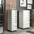 thumbnail image 7 of Jela Euro Solid Wood 6+2 Drawer Narrow Roll Cart in White, 7 of 7