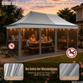 thumbnail image 5 of HOTEEL 10x20 Pop Up Gazebo with Netting, 241 sq ft Extra Large Shade Area Canopy Tent with with 3-Level Adjustable Height, Portable Party Tent for Backyard, Patio, Event, Light Grey, 5 of 9
