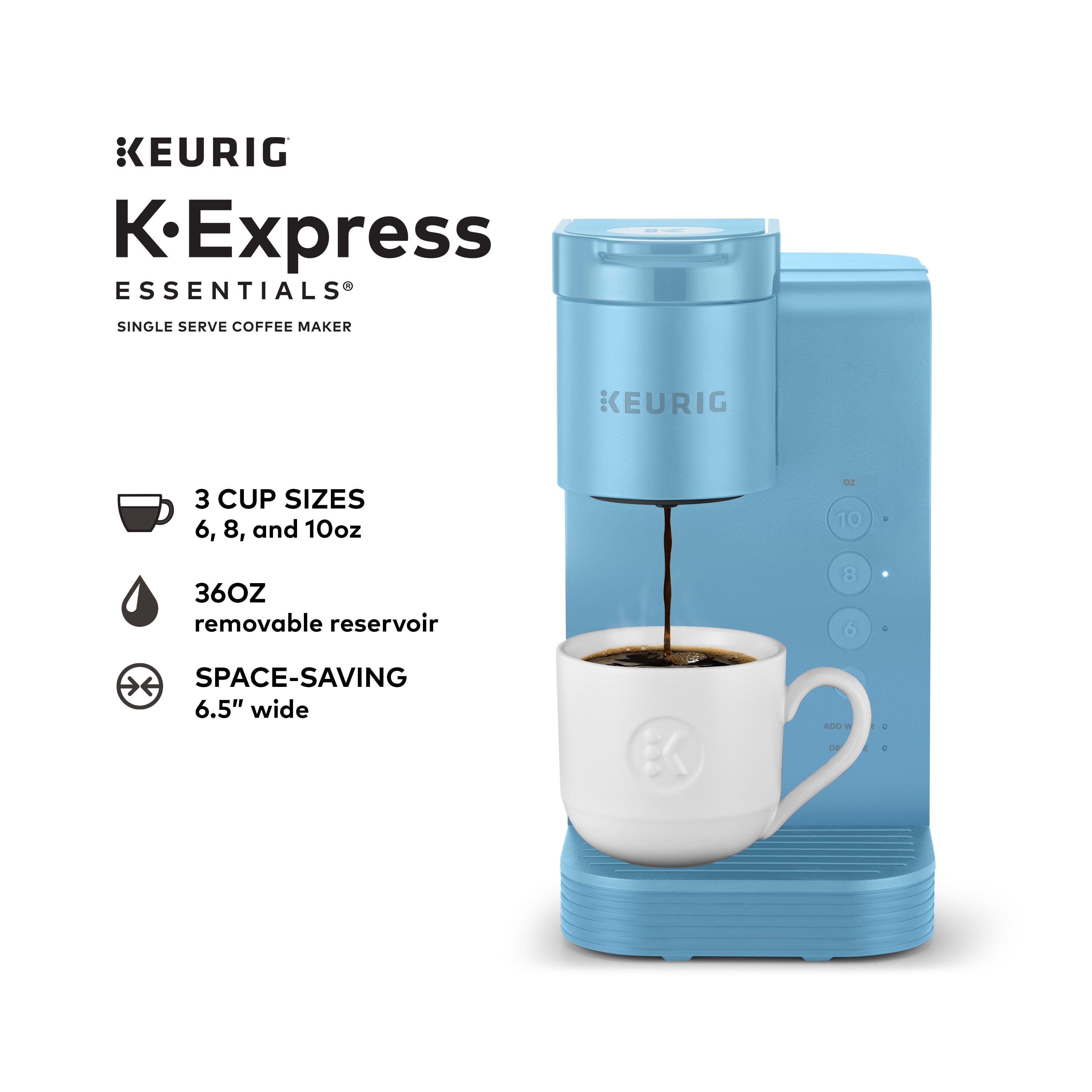 Keurig KExpress Essentials Sky Blue SingleServe KCup Pod Coffee Maker  (图5) Keurig KExpress Essentials Sky Blue SingleServe KCup Pod Coffee Maker  (图5)