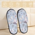 thumbnail image 2 of Fotbe Blue Butterfly Pantuflas Peludas para Mujer con Estampado, Zapatillas de Peluche, Zapatos de Invierno para Casa, Uso Interior y Exterior-Medium, 2 of 8