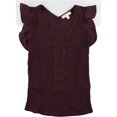 thumbnail image 2 of Michael Kors Blusa con ribete de encaje para mujer, rojo, grande Michael Kors Pull-over, 2 of 2