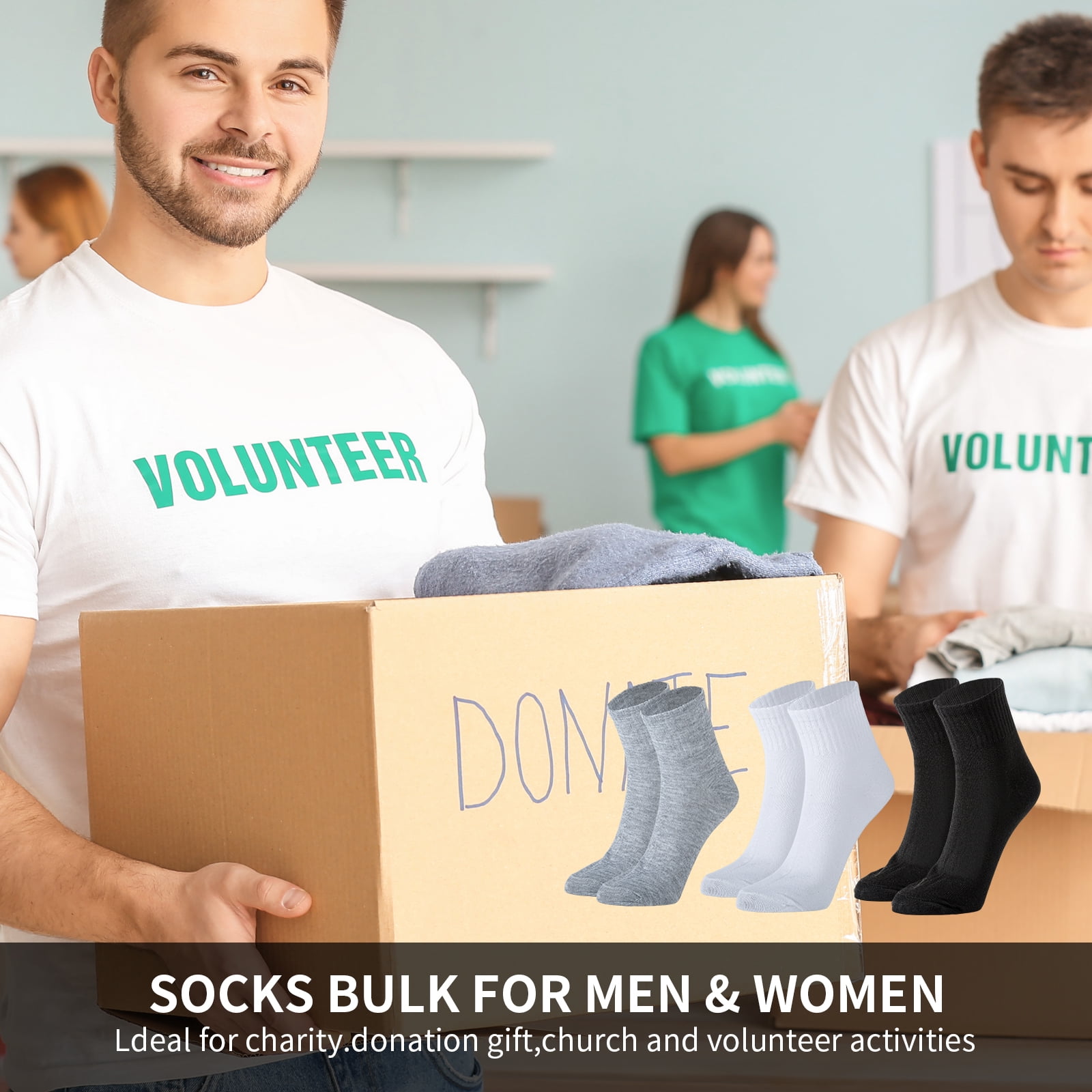 Sophproton 150 Pairs Men's Socks Bulk Quarter Socks Moisture Wicking Socks Casual Sports Ankle Socks Bulk for Homeless  Men Women