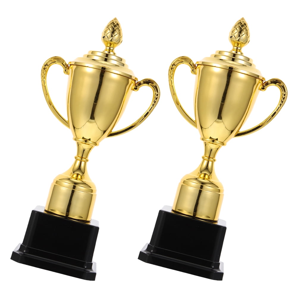 HOMEMAXS 2pcs Mini Award Trophies for Student Competitions, Winner Celebration, Bulk Trophy Props, Competition Prize Toys Set