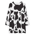 thumbnail image 2 of Cow Print&nbsp; Loose Dress Evening Dress Summer Dresses for Women Luxury Dress Long Sleeved Dress, 2 of 4