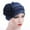 Navy, variant on TODOZO Women African Turban Flower Knot Headwrap Pre Tied Bonnet Beanie Cap Headwrap Hair Loss Wrap Headband Tie Women's Soft Monochrome Side Applique Flower Hijab Hat Muslim Baotou Hat Black