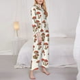 thumbnail image 4 of Kll Red Mushrooms Print Women'S Long Sleeve Pajamas With Pants Sleepwear Loungewear 2 Set-Xx-Large, 4 of 9