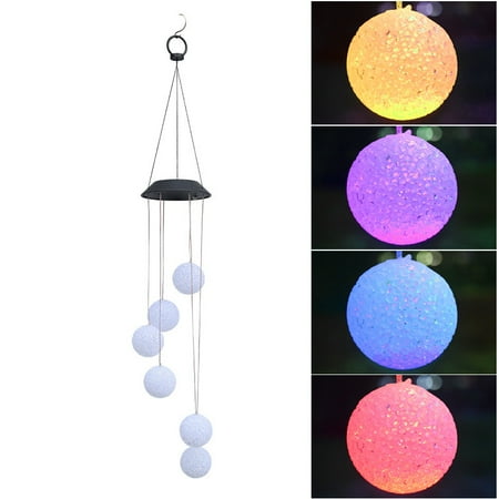 

TureClos Colorful Wind Chime Solar Led Light Outdoor Decorative Ball Hanging Lamp