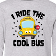 thumbnail image 4 of Inktastic I Ride the Cool Bus with Yellow Bus Long Sleeve Youth T-Shirt, 4 of 5