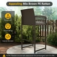 thumbnail image 2 of Gymax Set Of 3 Patio Bar Set Wicker Table & Armchairs w/ 2 Cushions & Glass Tabletop, 2 of 8