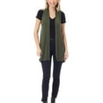 thumbnail image 3 of Made by Olivia Women's Solid Sleeveless Open Front Sheer Fabric Long Vest Cardigan, 3 of 5