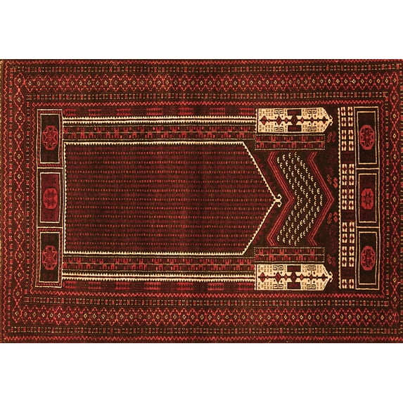 Ahgly Company Indoor Rectangle Persian Orange Traditional Area Rugs, 2' x 5'