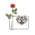 thumbnail image 1 of Flor patron negro paralelo arte barroco Botella de decoración de jarrones colgantes de flores rosas artificiales, 1 of 3