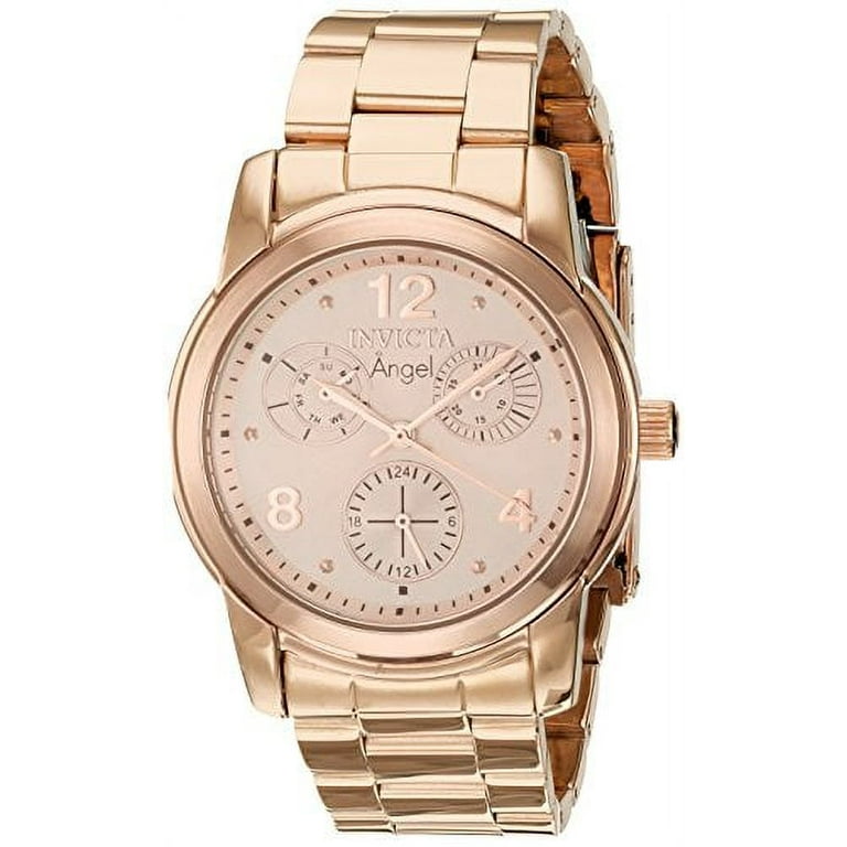 21687 Angel Lady 38mm Stainless Steel Rose Gold Dial VH68 Quartz Watch Walmart