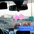 thumbnail image 2 of HUGFEGWE Car Interior Hanging Fuzzy Dice - Mirror Hanging Couple Fuzzy Plush Dice | Auto Rear Mirror Plush Pendant | Lorry Rear View Mirror | Colorful Heart Embroidered Fuzzy Plush Dice CJB91-4569, 2 of 7