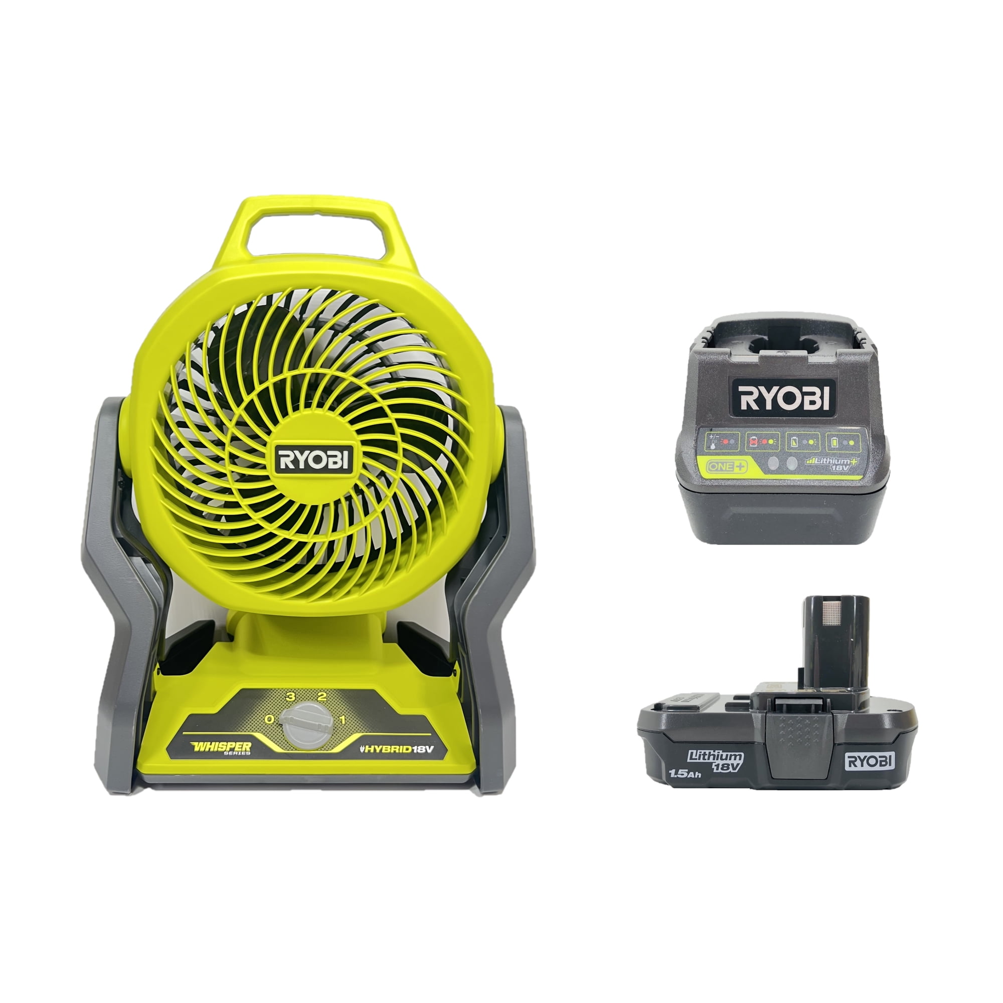 RYOBI ONE+ 18V Cordless Hybrid 7-1/2 in. Fan with Battery and Charger (Bulk Packaged)