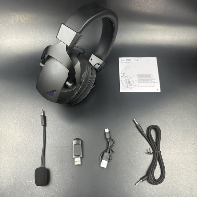 Wireless Gaming Headset for PS5 PS4 PC Switch Mobile, Noise Cancelling Mic, USB-C & 3.5mm Wired Mode, Over Ear Gamer Headphones Black