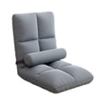 thumbnail image 4 of Silla de suelo con respaldo, sillón reclinable, suave y cómodo para leer, dormitorio, sala de estar acolchada, sillas de juego, sillón tipo sofá Gris, 4 of 8