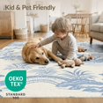 thumbnail image 4 of ODIKA 4'x6' Blue Chinoiserie Toile Design Elegant Washable Area Rug Traditional Asian Scenic Gardens and Pagodas Pet Friendly, Non-Shedding for Bedroom, Reading Nook, 4 of 7