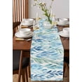 thumbnail image 2 of Hokiten Table Runners 70 Inches Long Dress Scarves, Blue Green Leaf Farmhouse Coffee/Dining/Kitchen Table Decor, Holiday Table Runner, Summer Vintage Watercolor Plant 13x70 Inch, 2 of 7
