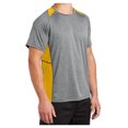 thumbnail image 4 of Mens Heather Colorblock Contender Polyester Tee Vintage Heather/ Gold L, 4 of 8
