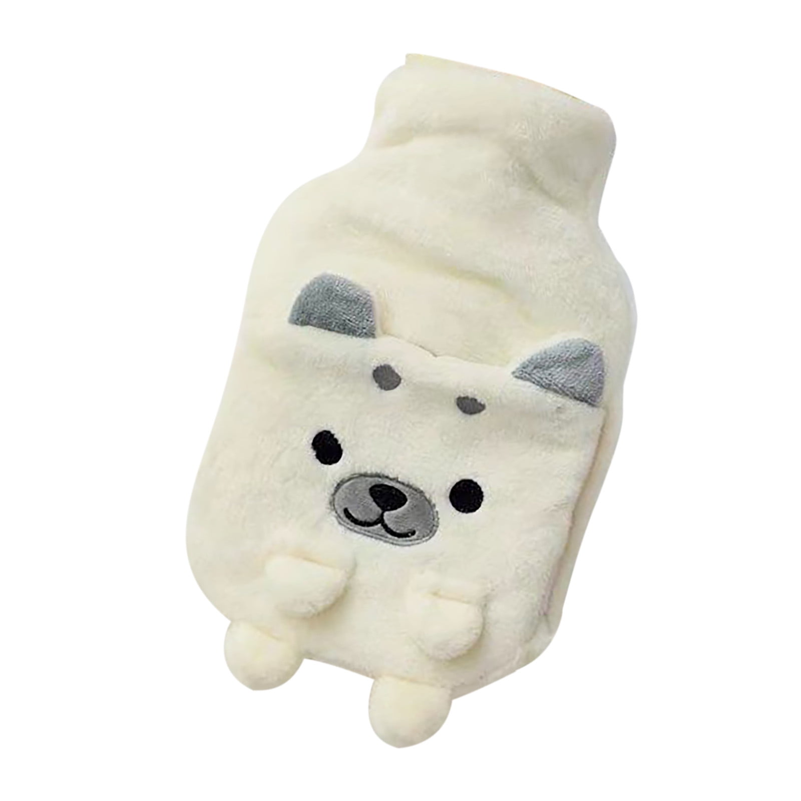 ERTUTUYI Hot Water Bottle With Cartoon Dog Plush Cover Portable Water Hand Warmer White ERTUTUYI Hot Water Bottle With Cartoon Dog Plush Cover Portable Water Hand Warmer White
