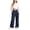 Dark Blue*, variant on OSOLU Girls Pants Wide Elastic Waist Side Pockets Wide Leg Kids Casual Trousers Green