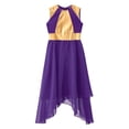 thumbnail image 4 of Aislor Kids Girls Metallic Sleeveless Lyrical Contemporary Dance Dress Size 6-16 Purple 12, 4 of 7