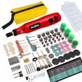 thumbnail image 1 of Ensemble d'Outils Rotatifs Mini pour Perceuse Sans Fil USB, Perceuse Sans Fil, Stylo Électrique de Sculpture à 3 Vitesses pour Polissage de Bijoux, Outils de Remel (Rouge avec 192 Pcs), 1 of 7