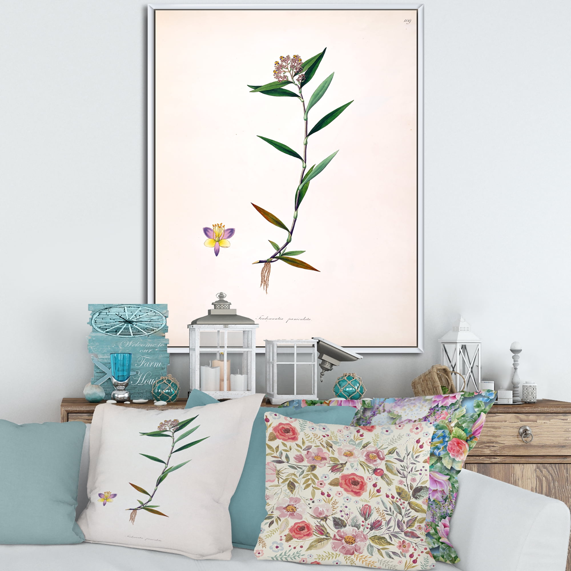 Ancient Botanicals XIX 30 in x 40 in Framed Painting Canvas Art Print, by Designart