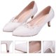 thumbnail image 3 of 1 par de zapatos de tacón alto con encaje puntiagudo para novia, sexys, para boda (blancos), 3 of 7